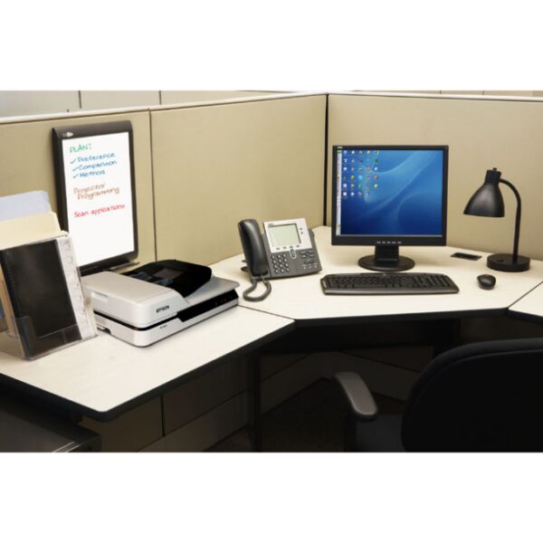 Epson DS Flatbed Color Document Scanner on a Work Desk