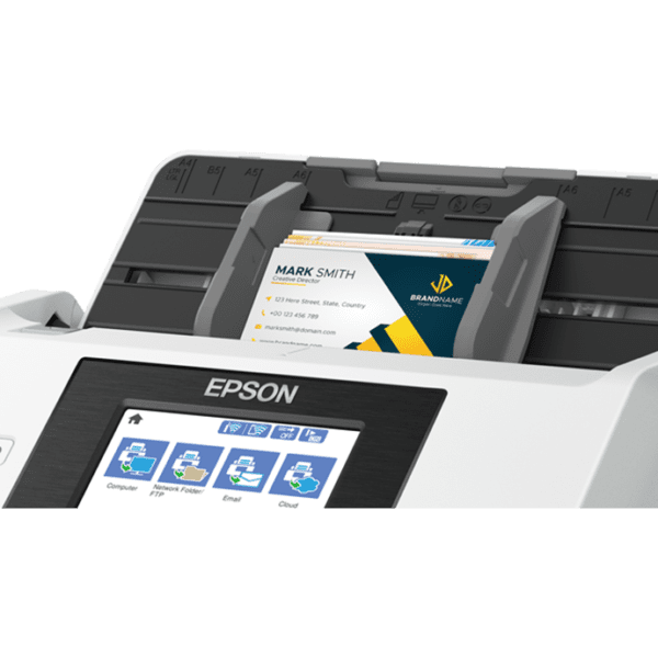 Cards in Card Slot of Epson Color Document Scanner