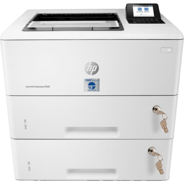 White HP M507 MICR Printer Double Slot With Lock Side