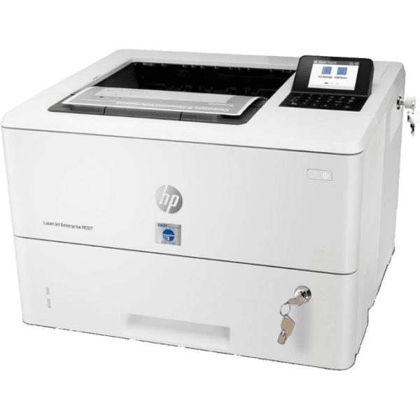 White HP M507 MICR Printer With Side and Front Lock